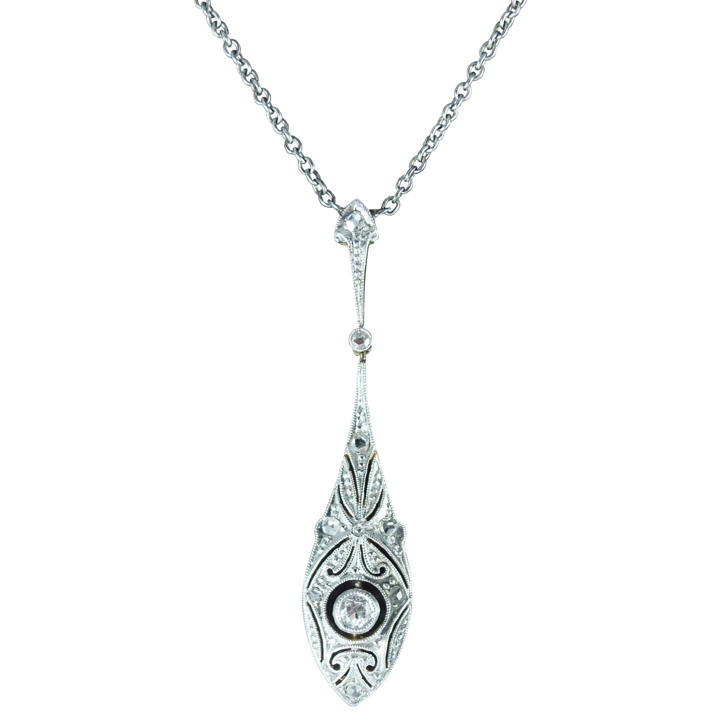 Art Deco Platinum and Diamond Necklace - M. Khordipour