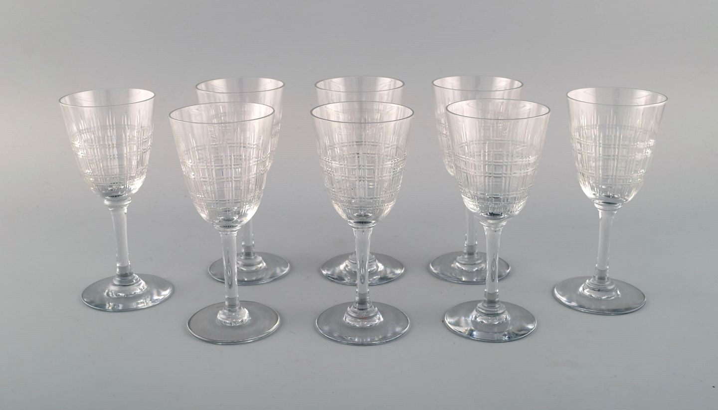 8 Art Deco French bistro wine glasses
