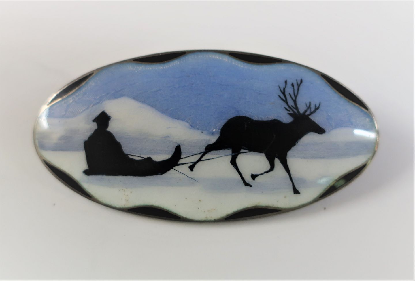 Norwegian silver on sale enamel brooch