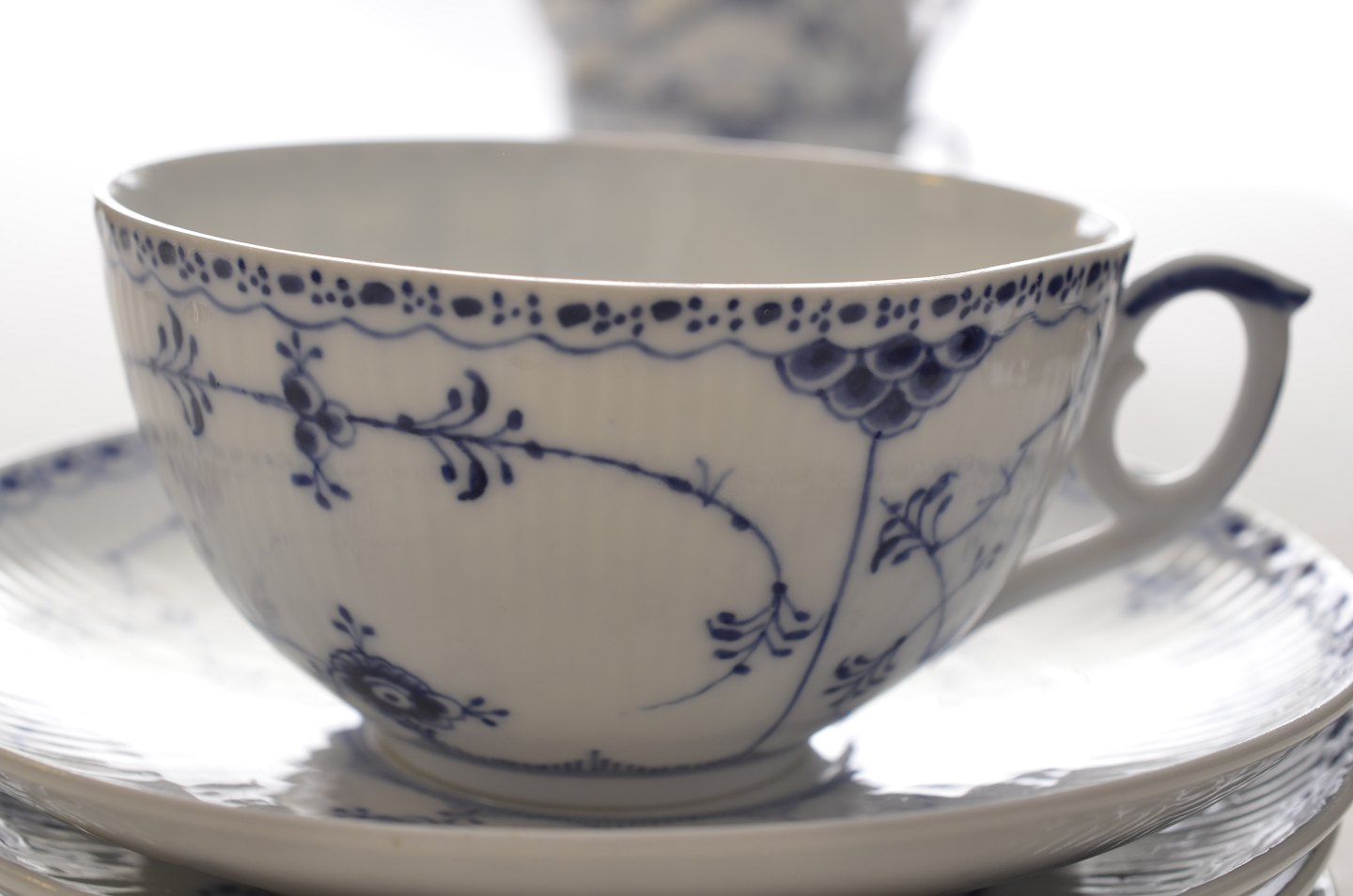 Royal copenhagen Blue fluted half lace Rare tea cups 524