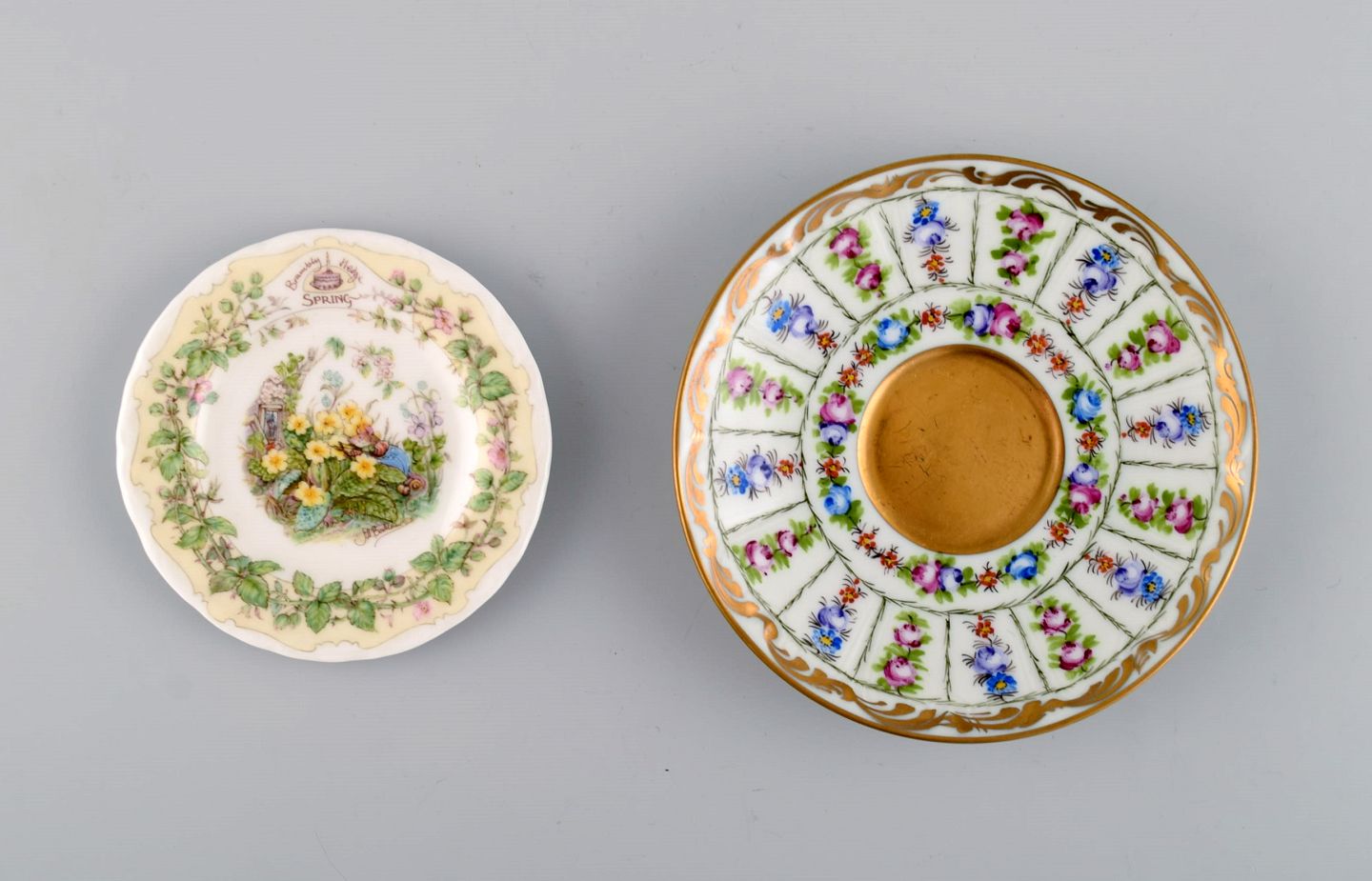  Limoges, France and Royal Doulton, England. Six mocha /  decoration cups in hand-painted porcelain wi