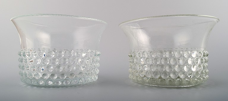 Saara Hopea for Nuutajärvi, a pair of art glass bowls.
