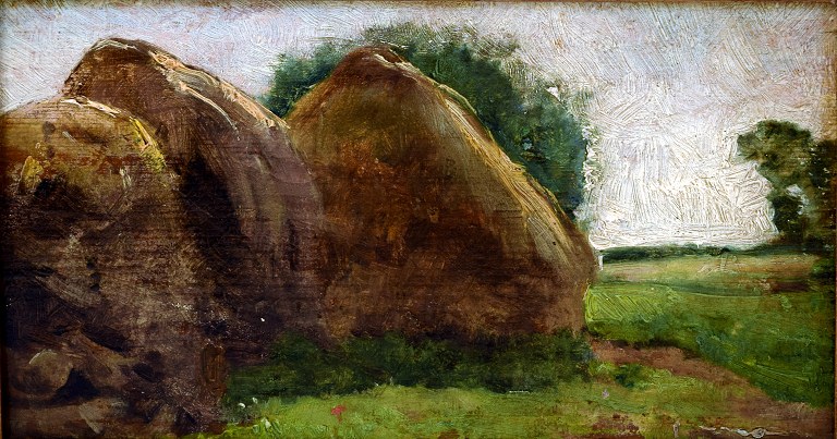 Johan Fredrik KROUTHÉN (1858-1932) attributed.
Oil on wood, landscape.