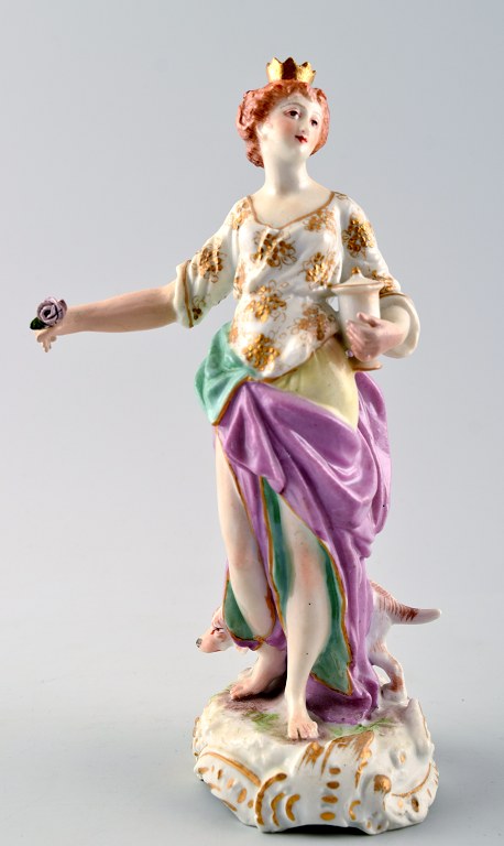 Antique porcelain figurine in Meissen style, late 19c.