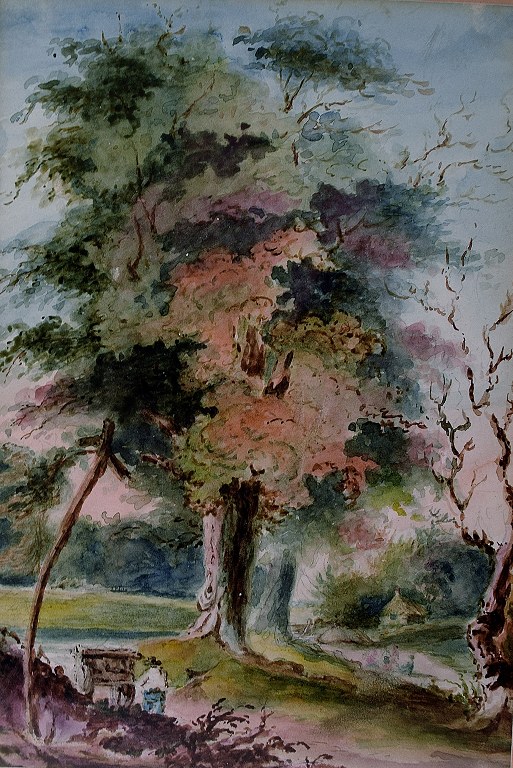 Watercolor on paper, unknown artist, app. 1900.
