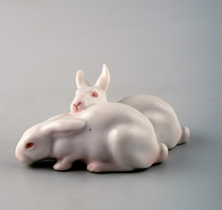 Bing & Grondahl, B&G Miniature, number 1875. White rabbits.