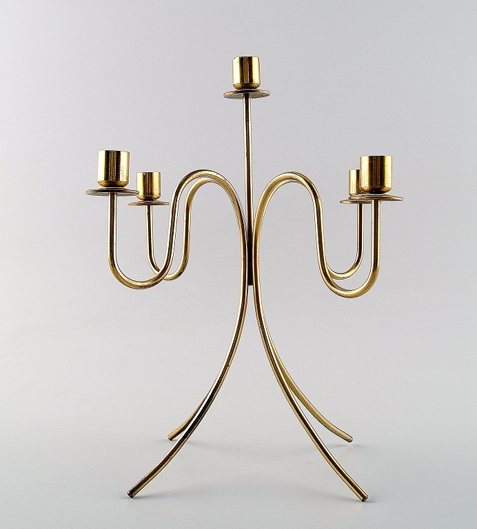 Josef Frank. Five-armed brass candlestick.
