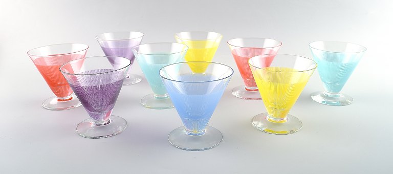 9 cocktailglas "Party", Bengt Orup, Johansfors. 1950