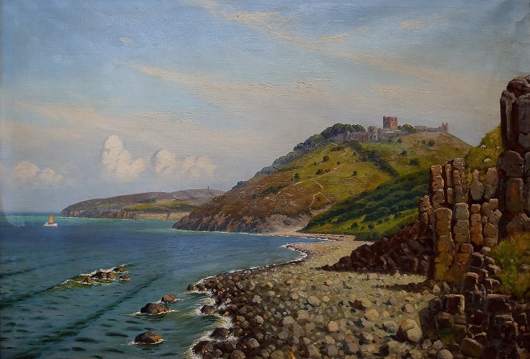 Kai Drews: Scenery from Hammershus, Bornholm. 
Oil on canvas.