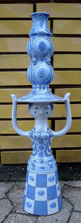 Colossal Bjorn Wiinblad figure. Candlestick L15. 
The Blue House. Denmark.