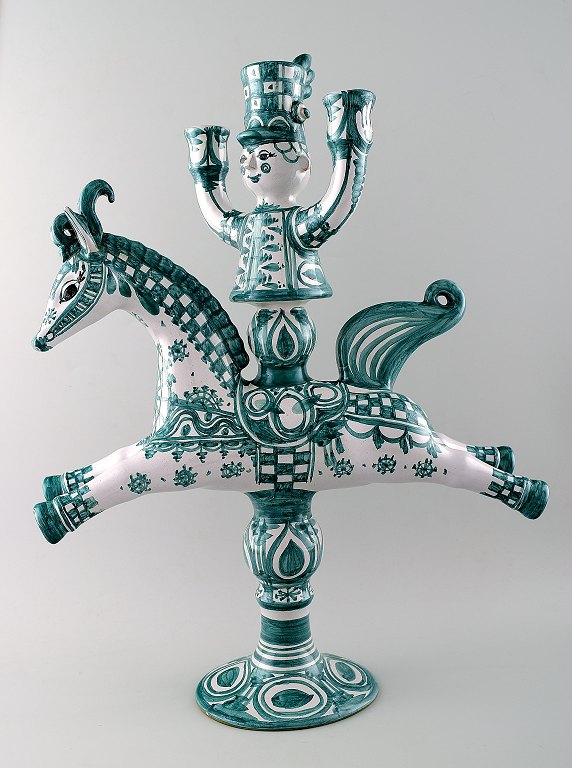 Rare and very large Wiinblad Candlestick in the form of a rider with three 
candleholders.