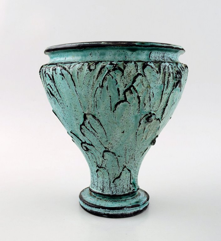 Svend Hammershoi for Kähler, Denmark, glazed stoneware art pottery vase, 1930s.