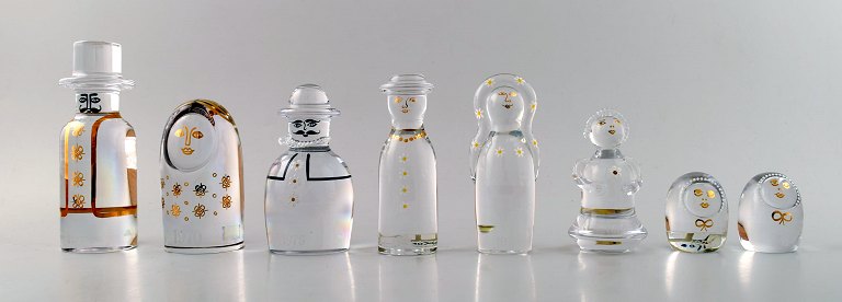 Samling af kunstglas figurer 