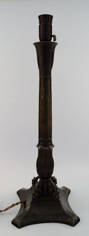 Just Andersen (1884-1943). Table lamp of patinated "disko metal", model D8.