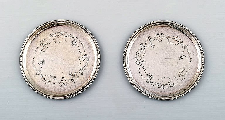 Georg Jensen two coasters in Sterling Silver # 51C.
