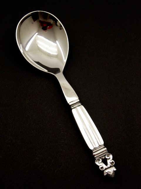 Georg Jensen Acorn serving spoon sterling silver and steel