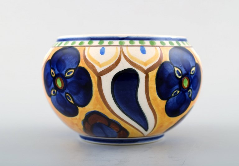 Aluminia vase, hand-painted with flowers, Denmark early 20 c.