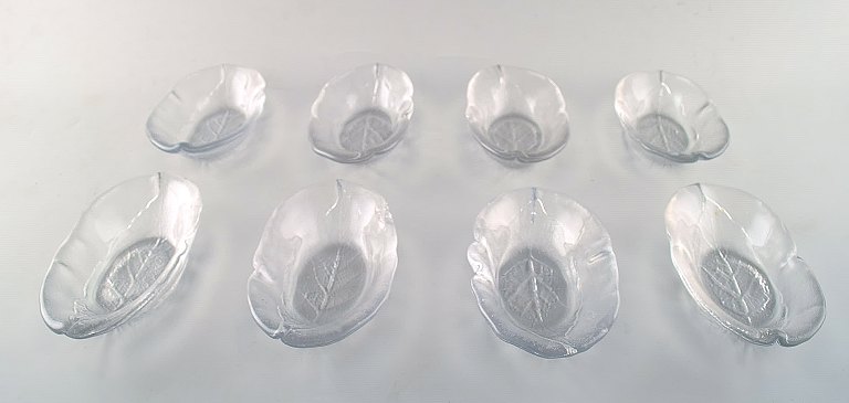 Eight Kosta Party bowls. Art glass, handmade, Sweden.

