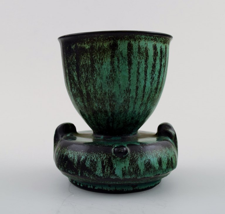 Svend Hammershoi for Kähler, Denmark, glazed stoneware art pottery vase, 1930s.