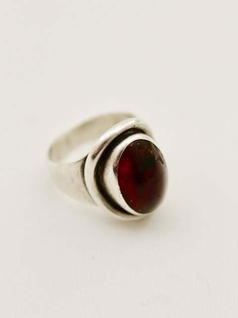 Sterling silver ring  with amber