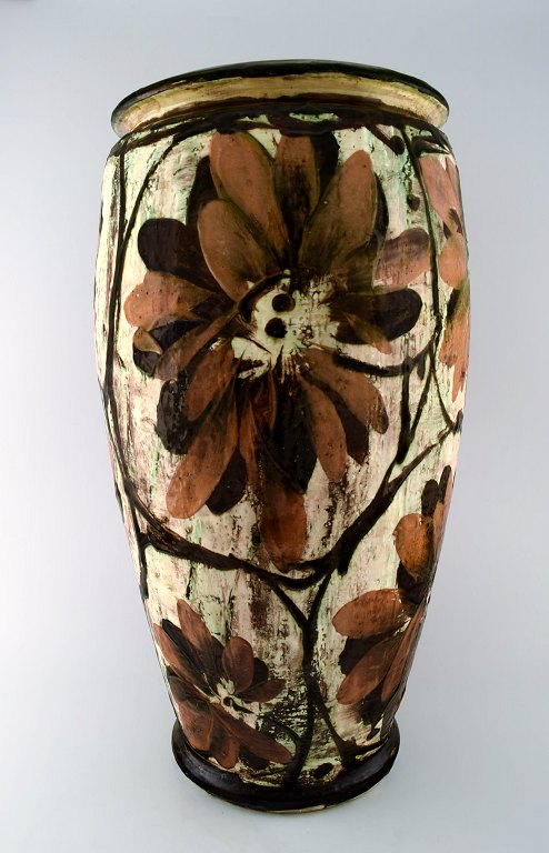 Kähler, Denmark, huge glazed stoneware floor vase in modern design.