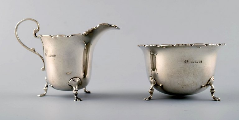 English silver sugar / creamer. Early 1900s.