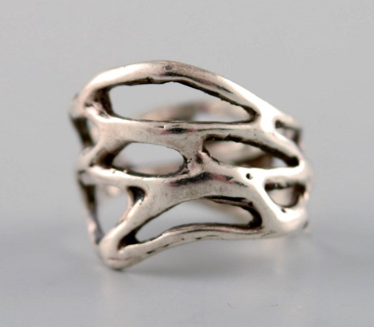 Swedish modernist silver ring.