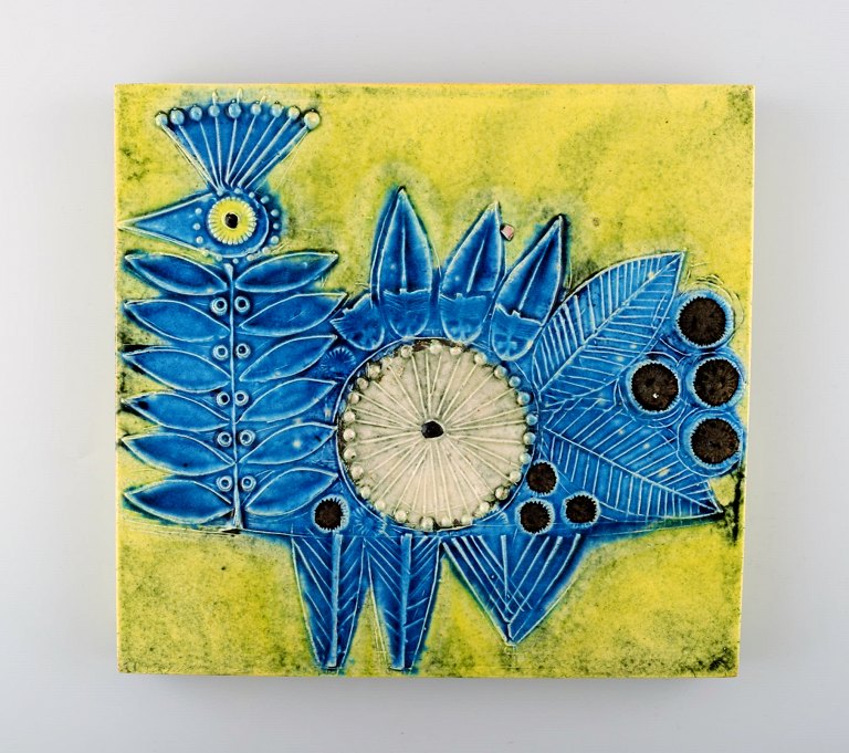 LISA LARSON (1931 -) for Gustavsberg, wall plaque, stoneware, retro.