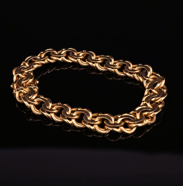 Jos. Kahn, Copenhagen: Bracelet, 14ct gold. L: 20cm. W: 40,7gr