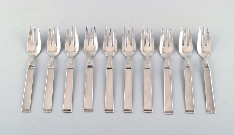 Horsens Denmark: "Funkis III". 10 pcs. pastry fork.