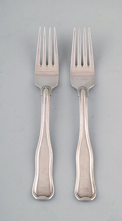 2 stk. Georg Jensen dobbeltriflet middaggaffel.
