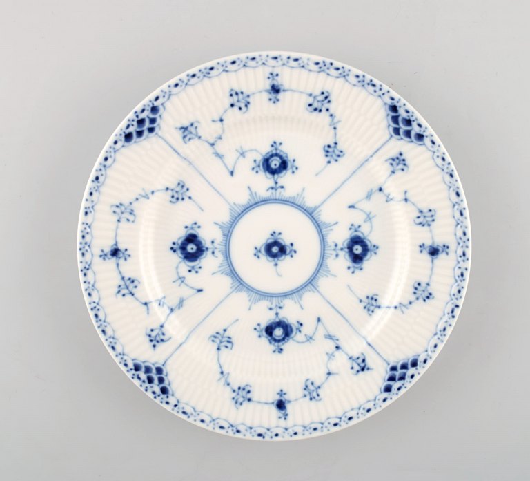 Royal Copenhagen Blue fluted half lace lunch plate.
