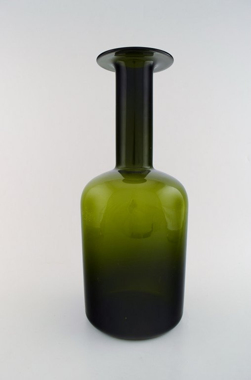 Holmegaard meget stor vase/flaske, Otto Brauer. Flaskegrøn.
