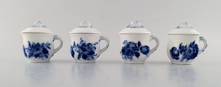 Royal Copenhagen Blue Flower braided, set of 4 cream cups.
