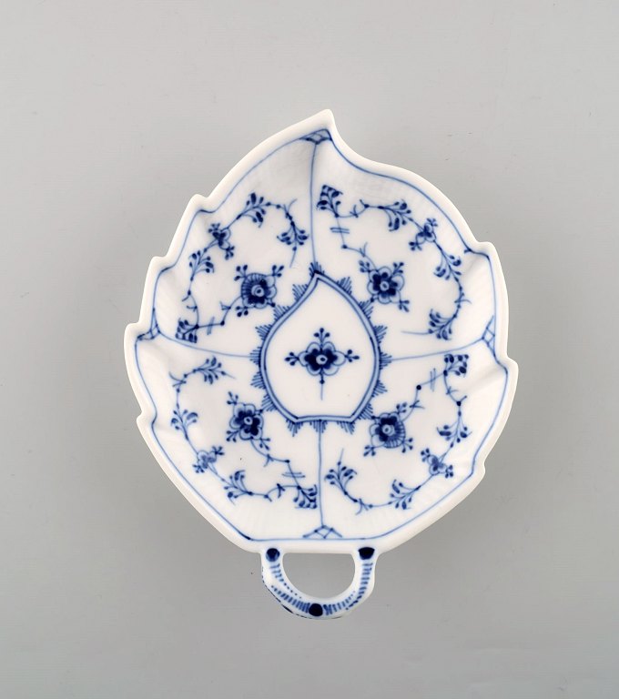 Royal Copenhagen Blue Fluted plain leaf shaped dish # 1/143.
