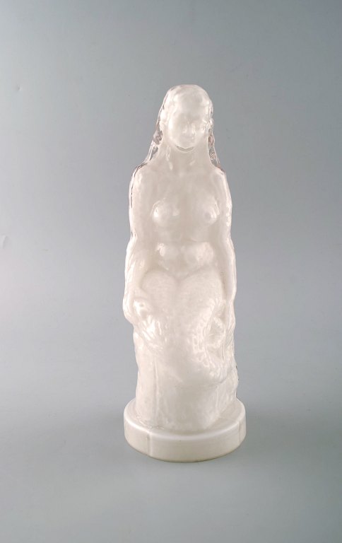 Mermaid in white glass. 20th century.