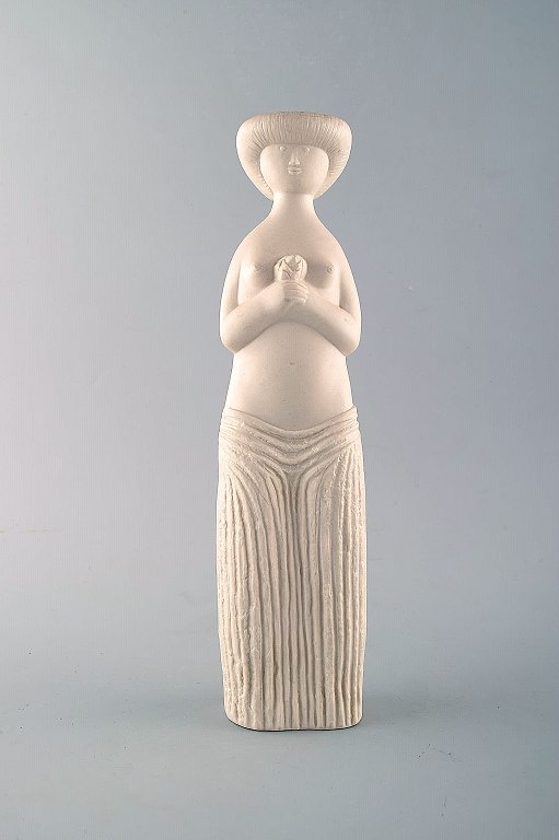 Stig Lindberg for Gustavsberg Studio. Large and rare figure in biscuit. 1970