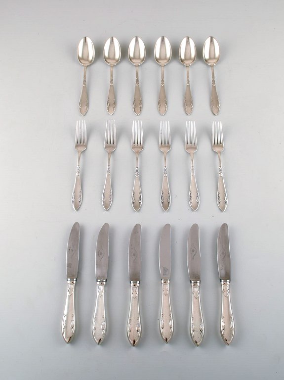 Jens Sigsgaard, Denmark. Active 1932 - 1960. Danish silver service for six 
people. Dated 1940