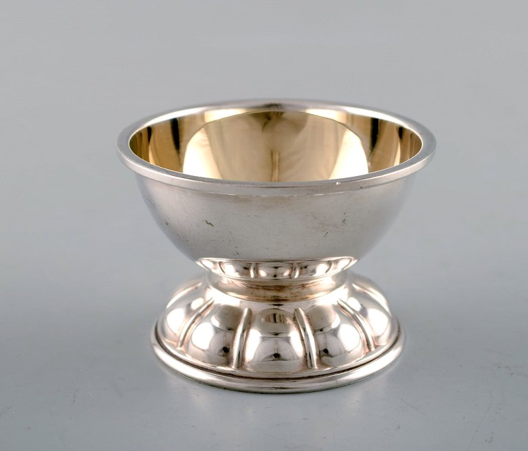 Cohr. Danish silversmith. Silver salt cellar in classic style. Gilded inside.