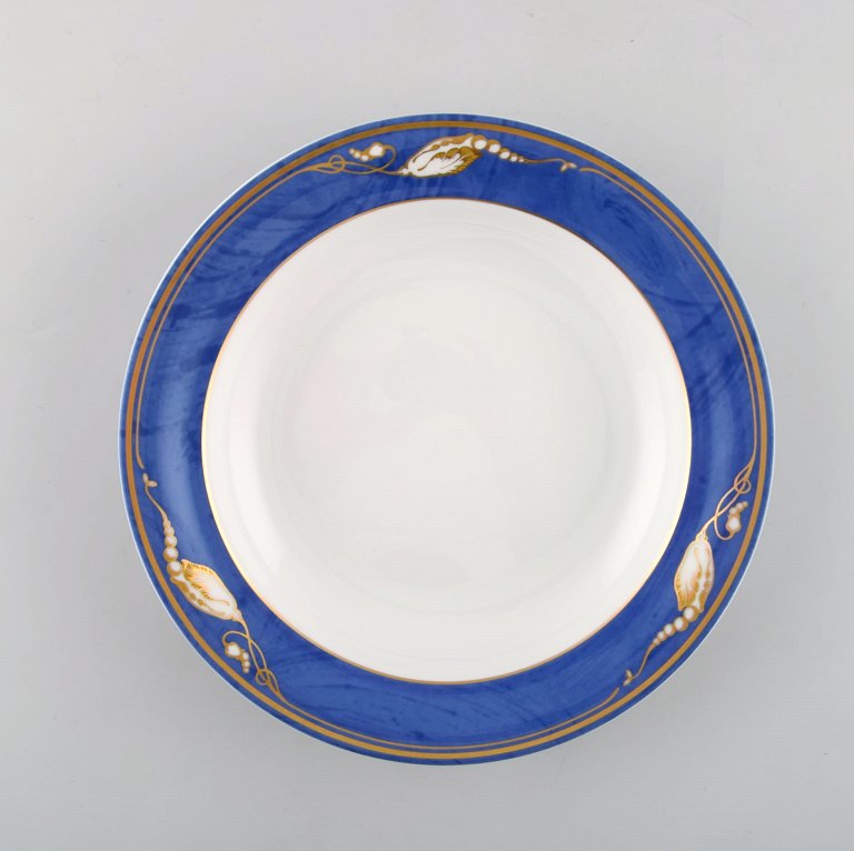 Royal Copenhagen. "Magnolia" deep plate. 10 pieces in stock. Late 20th century.