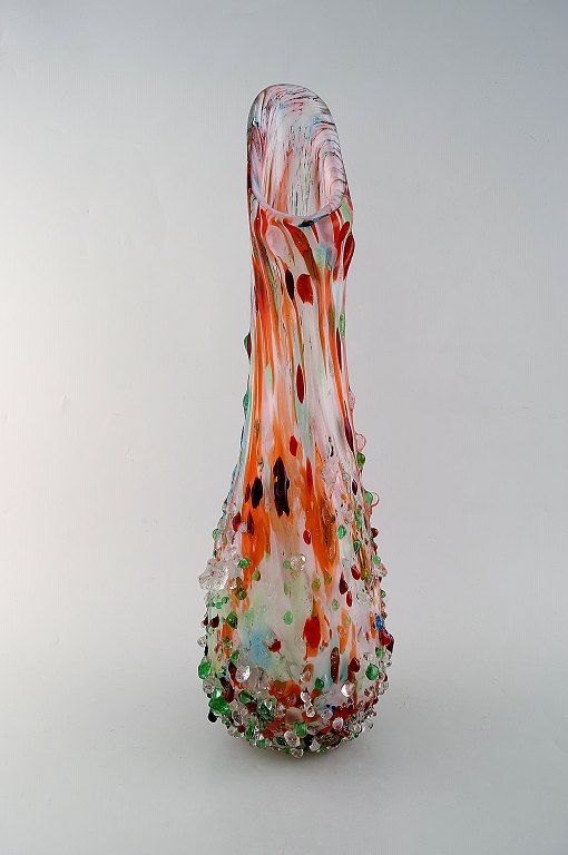 Kolossal Murano gulvase i polykromt mundblæst kunstglas. Knoppet stil, 
1960