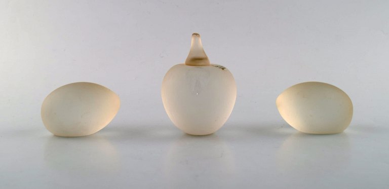 Råman Design. Tre figurer i sløret kunstglas. Sent 1900-tallet.
