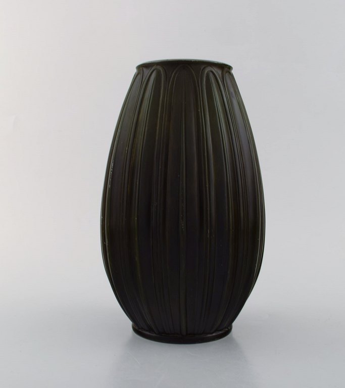 Just Andersen. Art deco vase in disko metal. 1940