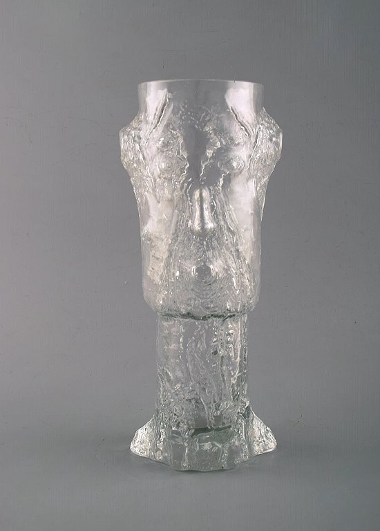 Eugen Montelin for Reijmyre glass. "Birch stub" vase in clear art glass. Dated 
1974.
