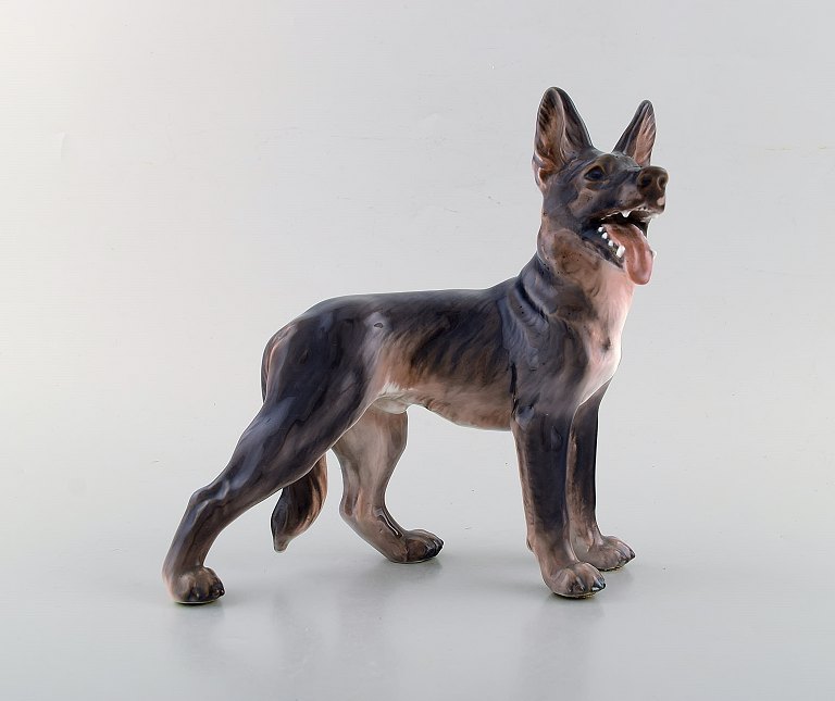 Dahl Jensen porcelain figurine. German Shepherd. Model Number 1089. 1st factory 
quality. 1930