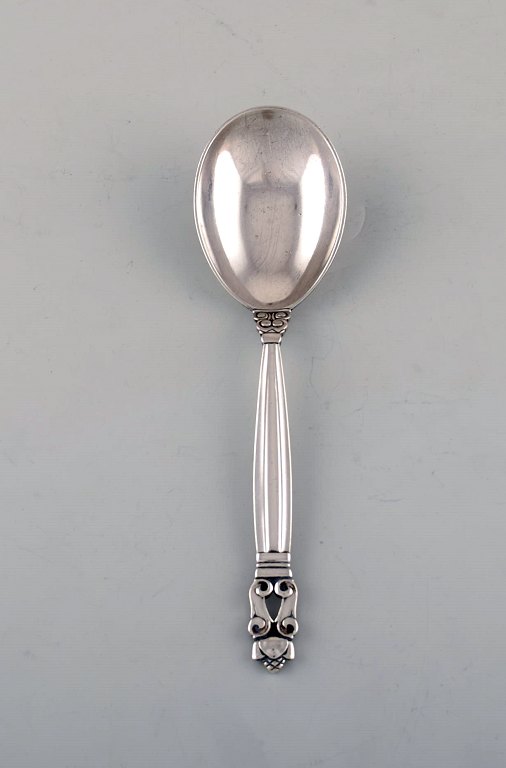 Georg Jensen "Acorn" boullion spoon in sterling silver. Six pieces in stock.
