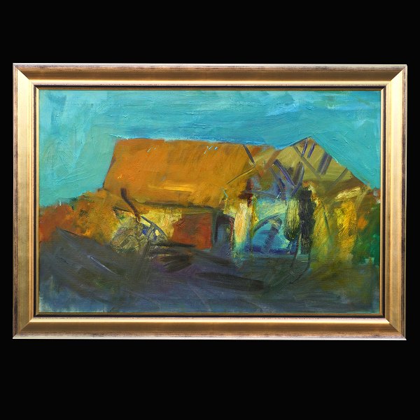 Oluf Høst, 1884-1966, oil on canvas: Bognemark, Bornholm. Signed. Visible size: 65x99cm. With frame: 79x113cm
