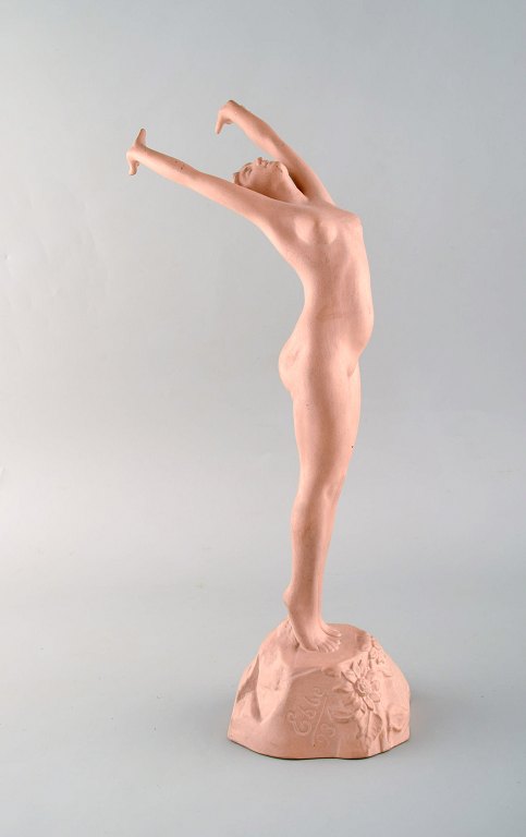 Ebbe, Axel (1868-1941) Sweden: "Solrose". Figure. Unglazed terracotta. Signed: 
Ebbe. P. Ipsen