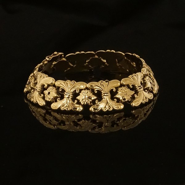 Bernhard Hertz, Copenhagen: Bracelet, 14kt gold. L: 19,5cm. W: 15,8gr