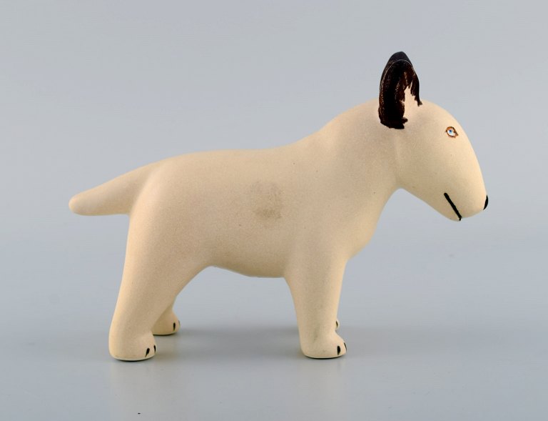 Lisa Larson for Gustavsberg. English bull terrier in glazed stoneware. Late 20th 
century.
